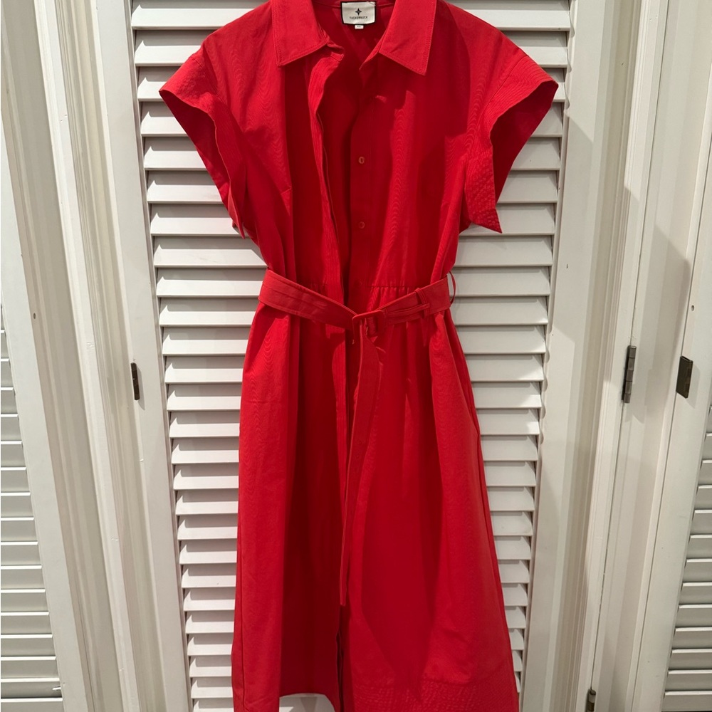 Tuckernuck Red A-line Dress with Dolman Sleeves for Casual Work